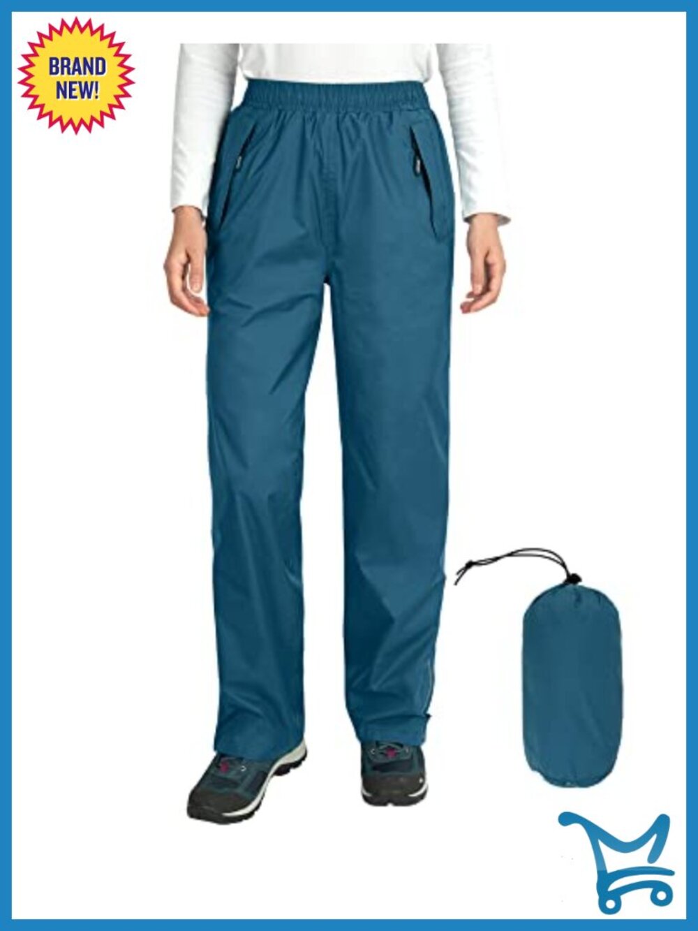 Waterproof Rain Hiking Pants Packable Lightweight